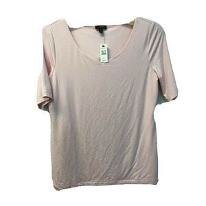 Talbots Women Top S Pink Short Sleeve V-Neck Rayon Spandex pullover